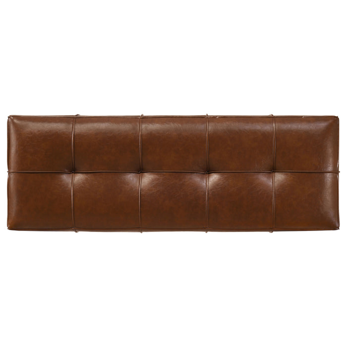 Farrell Faux Leather Upholstered Bench Brown