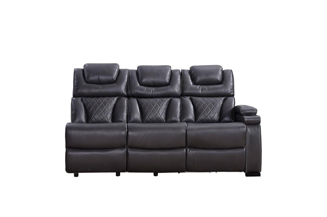 Wedge, LHF Loveseat w/Console /Speaker /Led Light/ Power Headrest, RHF Sofa w/Dropdown Table/