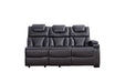 Wedge, LHF Loveseat w/Console /Speaker /Led Light/ Power Headrest, RHF Sofa w/Dropdown Table/