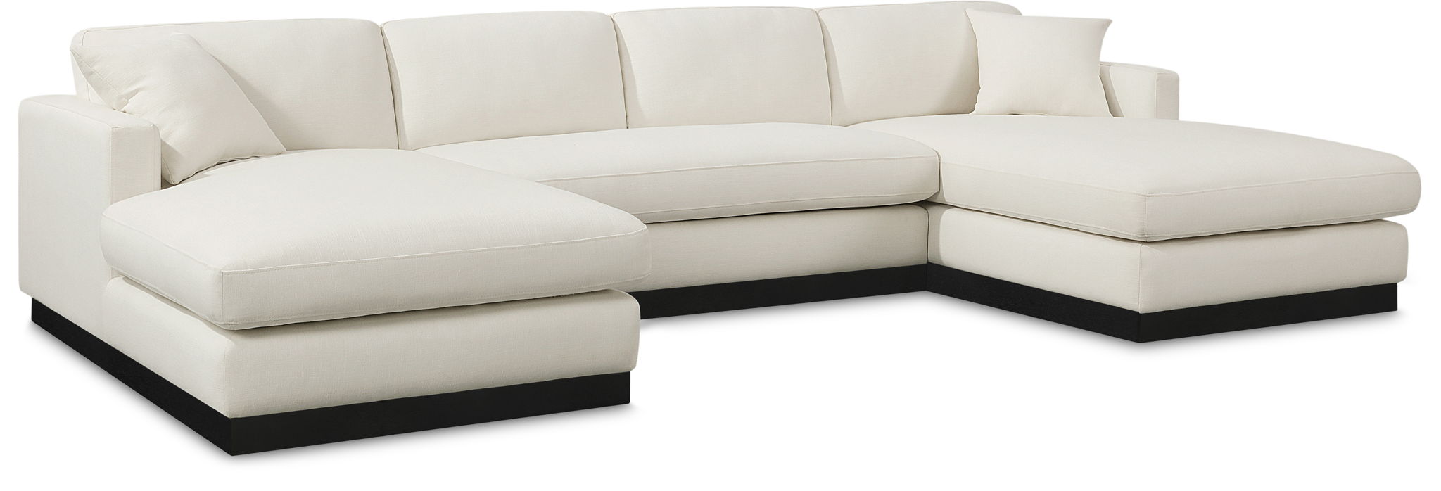Johanna 127" Linen Textured Fabric Upholstered Sectional