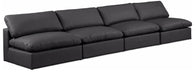 Comfy 156" Vegan Leather Upholstered 4pc. Armless Modular Sofa