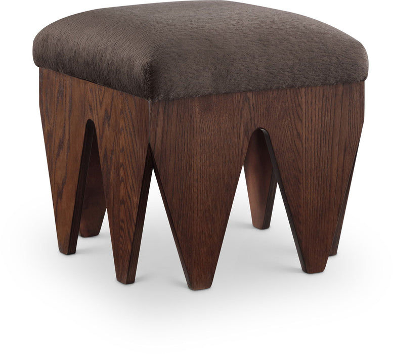 Altair Velour Fur Fabric Upholstered Bench
