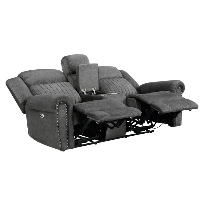 Brennen Power Double Reclining Love Seat with Center Console