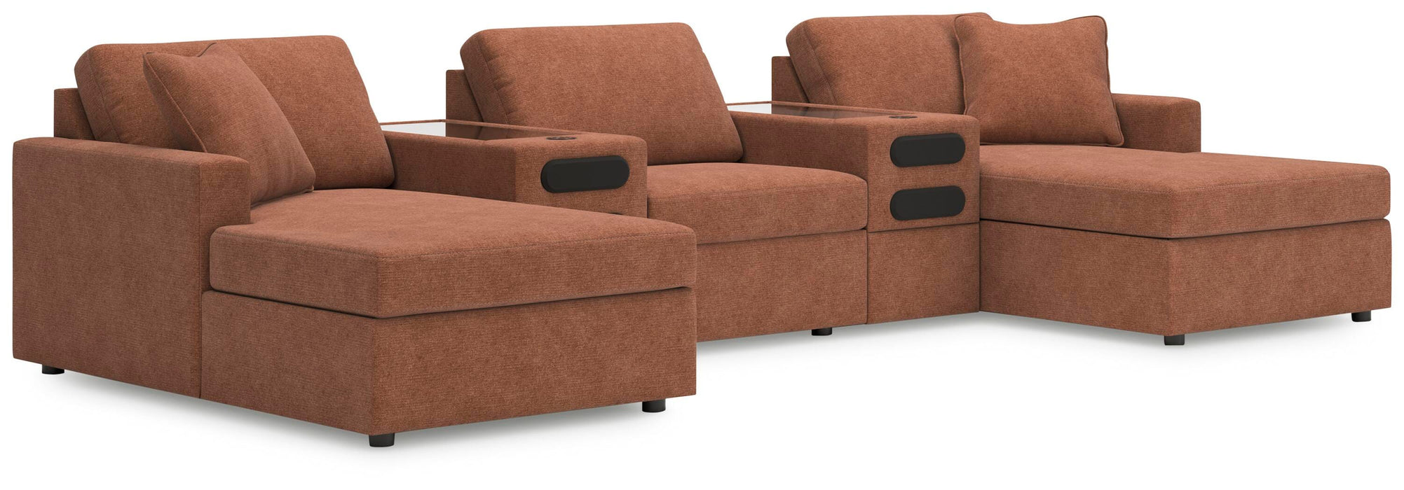 Modmax Diván Doble de 5 Piezas con Consolas de Audio