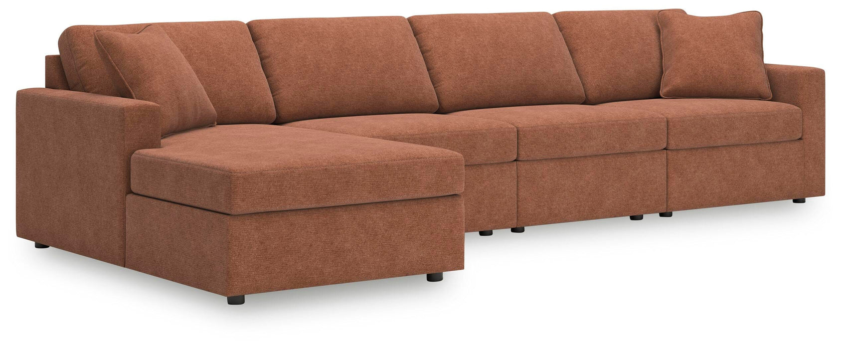 Modmax 4-Piece Sectional with Chaise - LAF Corner Chaise, 2 Armless Chairs, RAF Corner Chair