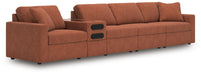 Modmax 5-Piece Sectional - 2 Armless Chairs, Console with Audio System, LAF Corner Chair, RAF Corner Chair