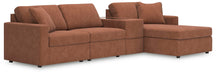 Modmax 4-Piece Sectional with Chaise - RAF Corner Chaise, Armless Chair, Console with Storage, LAF Corner Chair