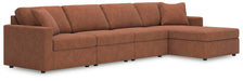Modmax 4-Piece Sectional with Chaise - RAF Corner Chaise, 2 Armless Chairs, LAF Corner Chair