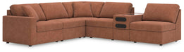 Modmax 6-Piece Sectional - 3 Armless Chairs, Console with Audio System, LAF Corner Chair, Wedge