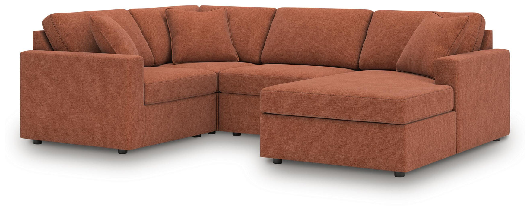 Modmax 4-Piece Sectional with Chaise - Spice - Right side