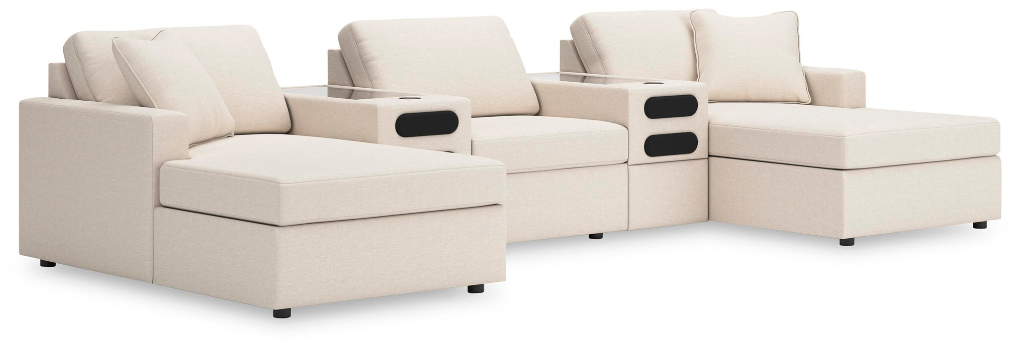 Modmax Diván Doble de 5 Piezas con Consolas de Audio