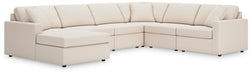 Modmax 6-Piece Sectional - LAF Corner Chaise, 3 Armless Chairs, RAF Corner Chair, Wedge