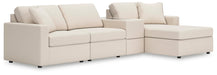 Modmax 4-Piece Sectional with Chaise - RAF Corner Chaise, Armless Chair, Console with Storage, LAF Corner Chair