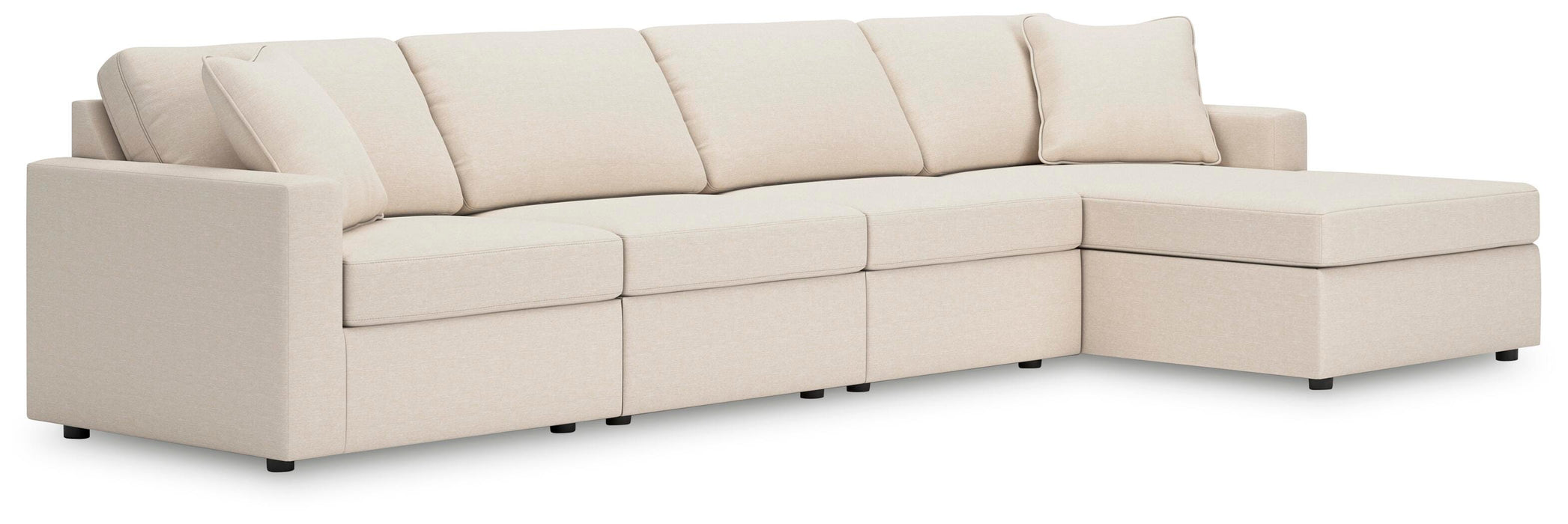 Modmax 4-Piece Sectional with Chaise - RAF Corner Chaise, 2 Armless Chairs, LAF Corner Chair