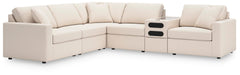 Modmax 6-Piece Sectional - 2 Armless Chairs, Console with Audio System, LAF Corner Chair, RAF Corner Chair, Wedge