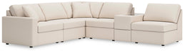 Modmax 6-Piece Sectional - 3 Armless Chairs, Console with Storage, LAF Corner Chair, Wedge