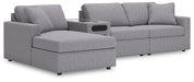 Modmax 4-Piece Sectional with Chaise - LAF Corner Chaise, Armless Chair, Console with Audio System, RAF Corner Chair