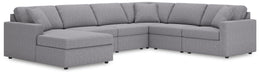 Modmax 6-Piece Sectional - LAF Corner Chaise, 3 Armless Chairs, RAF Corner Chair, Wedge