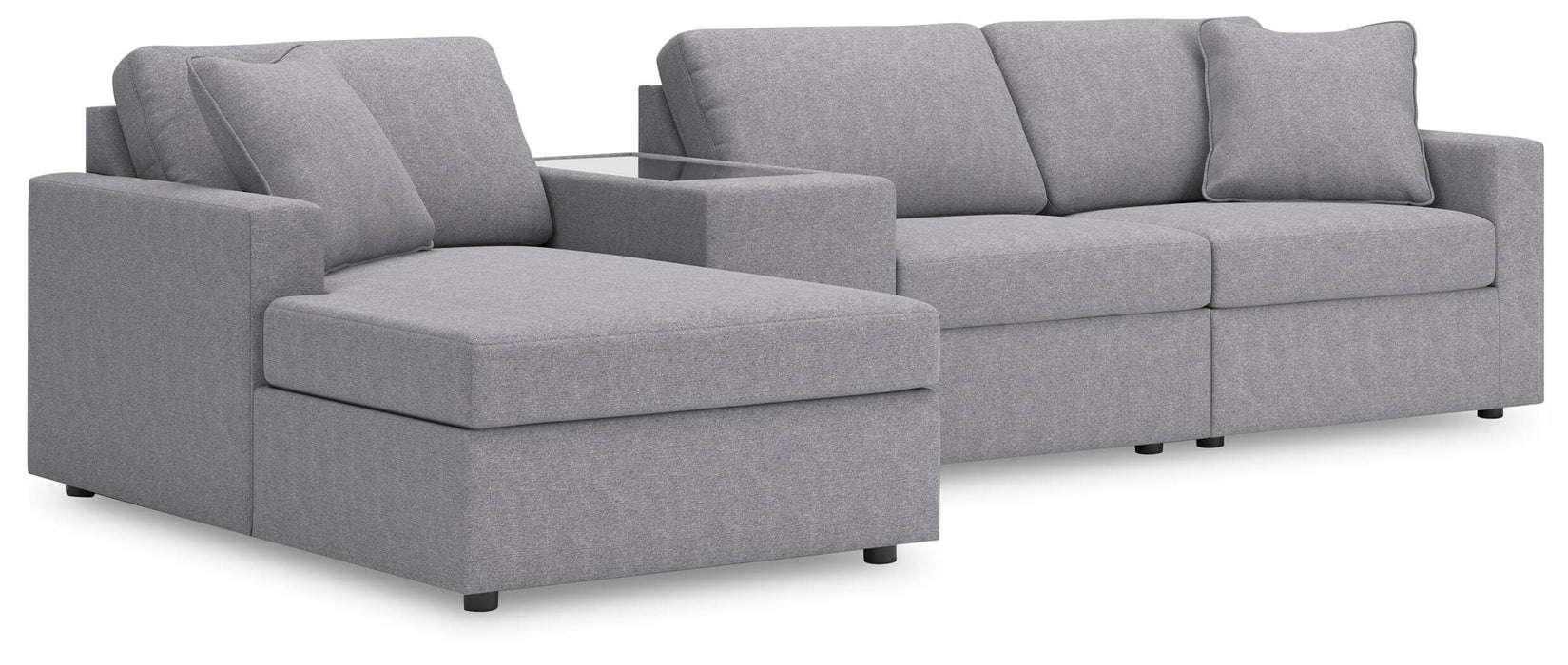 Modmax 4-Piece Sectional with Chaise - LAF Corner Chaise, Armless Chair, Console with Storage, RAF Corner Chair