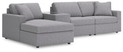 Modmax 4-Piece Sectional with Chaise - LAF Corner Chaise, Armless Chair, Console with Storage, RAF Corner Chair