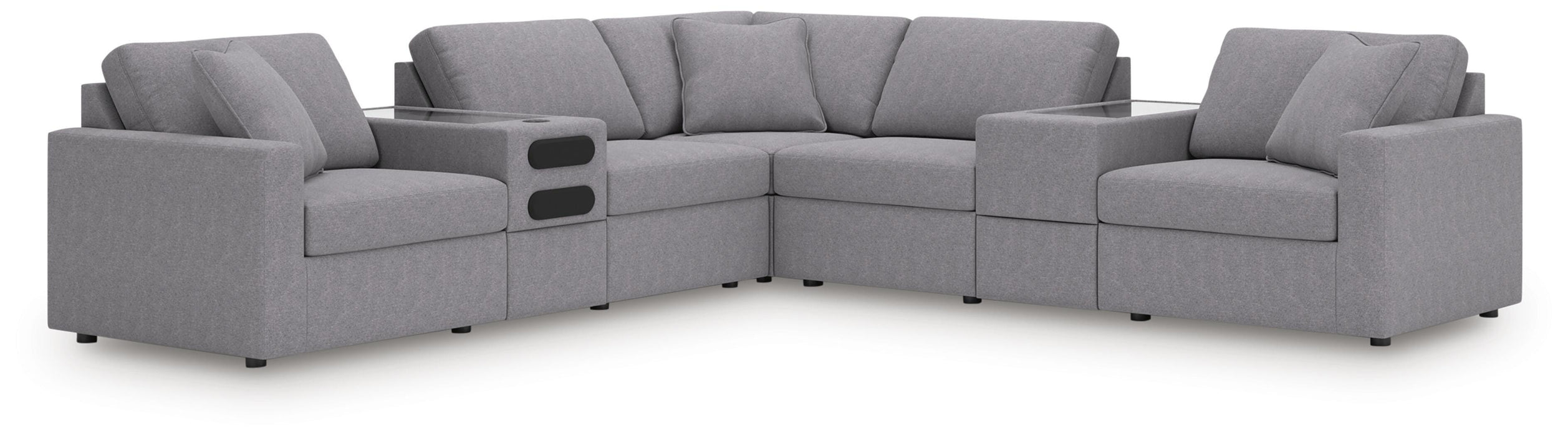 Modmax 7-Piece Balanced Sectional with Audio and Storage Consoles