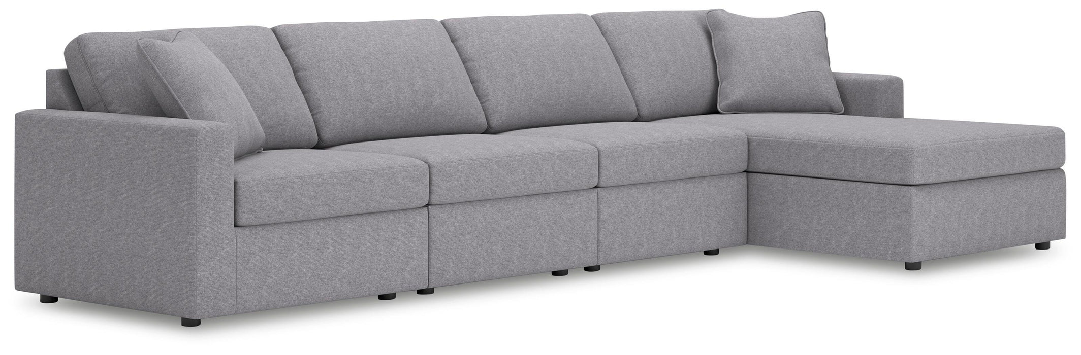Modmax 4-Piece Sectional with Chaise - RAF Corner Chaise, 2 Armless Chairs, LAF Corner Chair