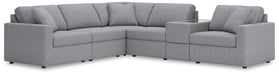 Modmax 6-Piece Sectional - 2 Armless Chairs, Console with Storage, LAF Corner Chair, RAF Corner Chair, Wedge
