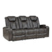 Tabor Power Double Reclining Sofa with Center Drop-Down Cup Holders, Power Headrests, Storage Arms and Cup holders