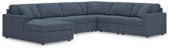 Modmax 6-Piece Sectional - LAF Corner Chaise, 3 Armless Chairs, RAF Corner Chair, Wedge