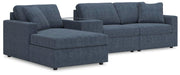 Modmax 4-Piece Sectional with Chaise - LAF Corner Chaise, Armless Chair, Console with Storage, RAF Corner Chair