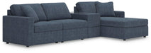 Modmax 4-Piece Sectional with Chaise - RAF Corner Chaise, Armless Chair, Console with Storage, LAF Corner Chair