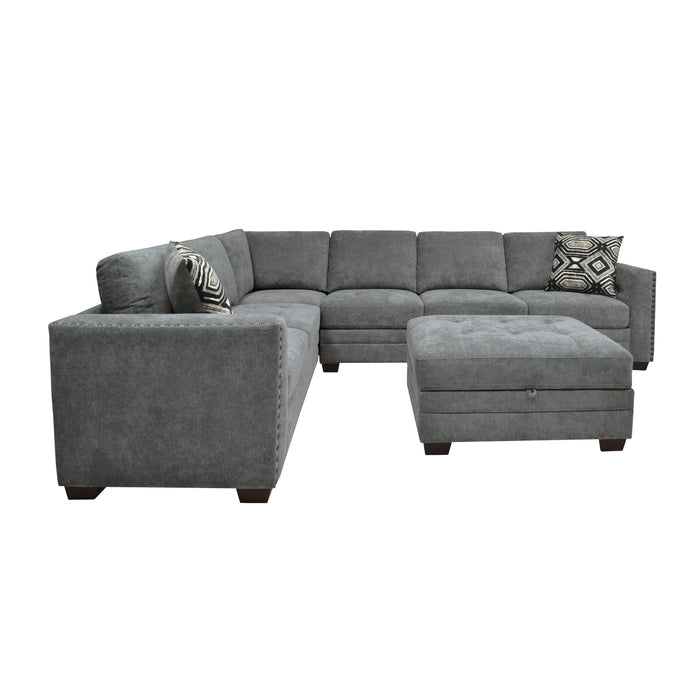 Sidney (3)3-Piece Sectional with Storage Ottoman and USB Ports