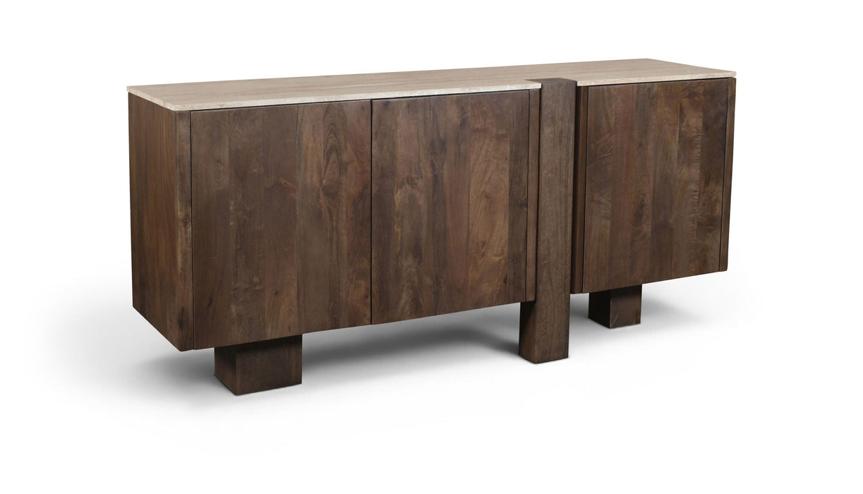 Pietra Travertine And Mango Wood Sideboard / Buffet