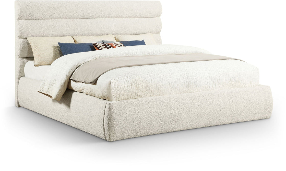 Adam Boucle Fabric Upholstered Bed
