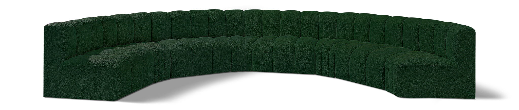 Seccional modular tapizado de bouclé Arc de 162" de 8 piezas