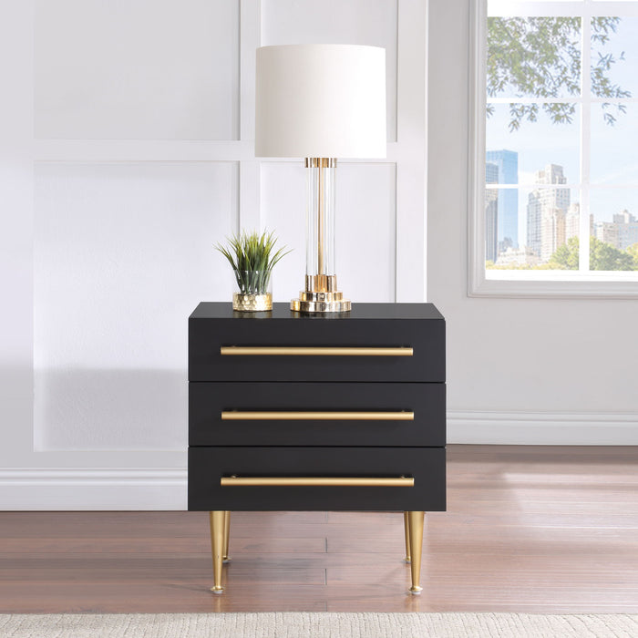 Marisol 24" Wood Veneer And Iron Nightstand