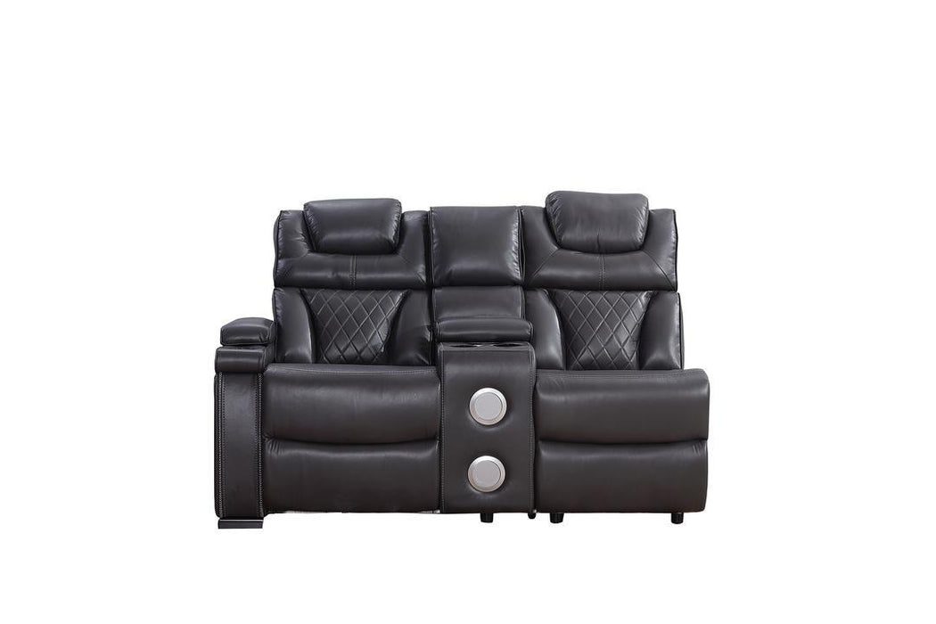 Wedge, LHF Loveseat w/Console /Speaker /Led Light/ Power Headrest, RHF Sofa w/Dropdown Table/