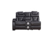 Wedge, LHF Loveseat w/Console /Speaker /Led Light/ Power Headrest, RHF Sofa w/Dropdown Table/