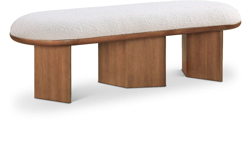 Wilshire Boucle Fabric Upholstered Bench - Cream