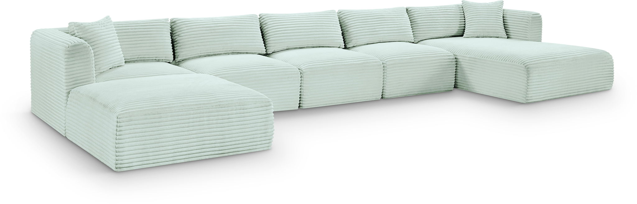 Shaggy 176" Corduroy Performance Fabric Upholstered Modular Sectional