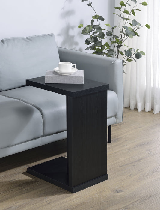 Mesa auxiliar para sofá en forma de C de madera de ingeniería Clower, roble claro