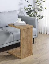 Mesa auxiliar de sofá en forma de C de madera de ingeniería Clower, color mango