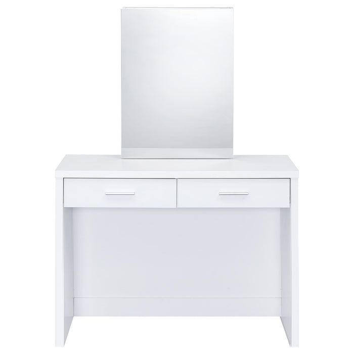 Bunbury Makeup Vanity Table Set Storage Mirror and Stool White