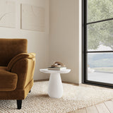 Mesa auxiliar Perth de 17 pulgadas con tablero en forma de nube, blanco roto