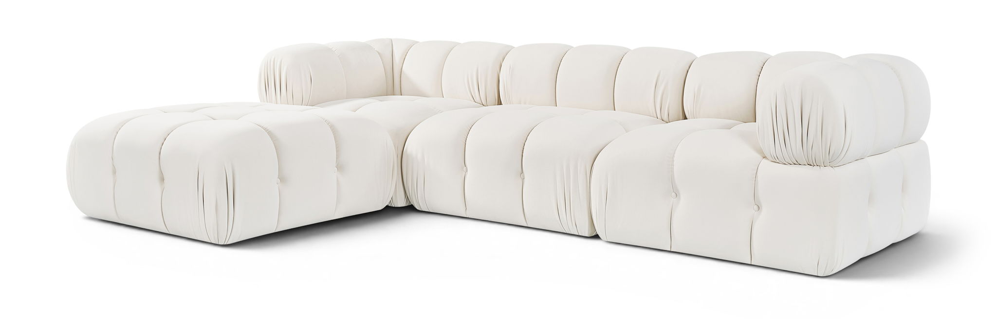 Orin 111" Velvet Performance Fabric Upholstered 4 Pc. Modular Sectional