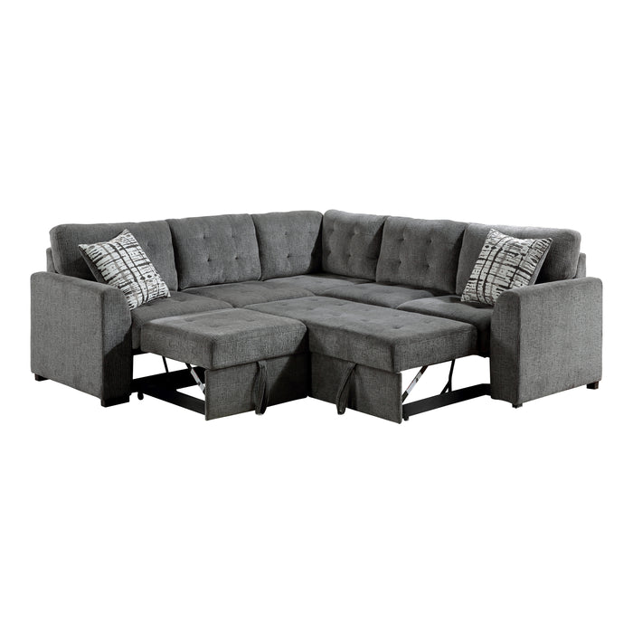 Lanning (3)3-Piece Sectional with Pull-out Bed and Pull-out Ottoman