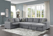 Solomon (4)4-Piece Sectional with Pull-out Bed and Right Chaise with Hidden Storage