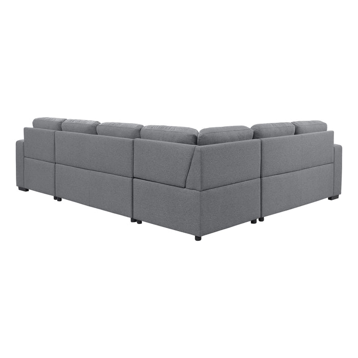 Solomon (4)4-Piece Sectional with Pull-out Bed and Right Chaise with Hidden Storage