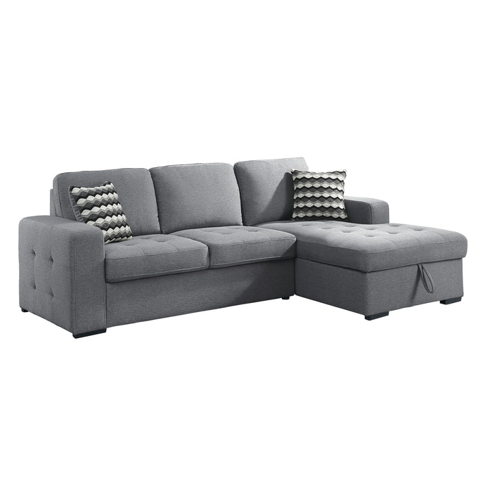 Solomon (2)2-Piece Sectional with Right Chaise and Hidden Storage
