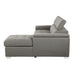 Berel (2)2-Piece Sectional with Adjustable Headrests, Pull-out Bed and Right Chaise with Hidden Storage